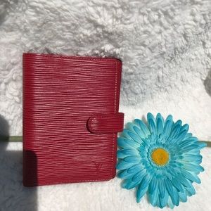 *SOLD*Auth Louis Vuitton Red Epi Agenda pm